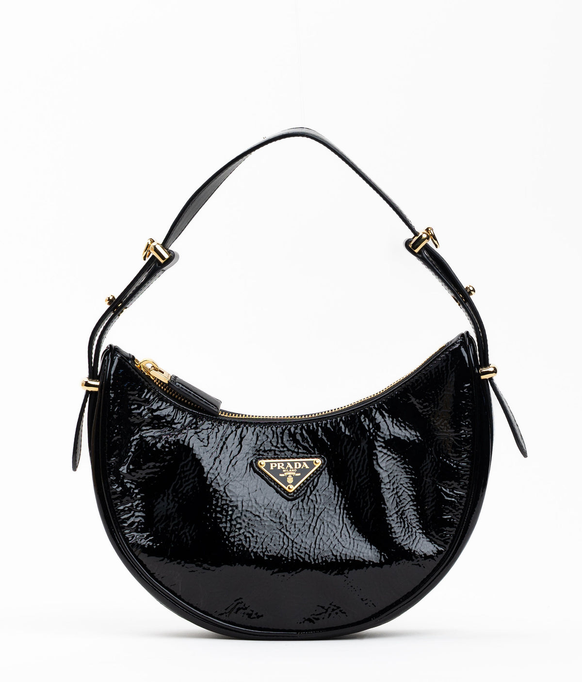 Prada Patent Naplak Arque Shoulder Bag | The Luxury Pear