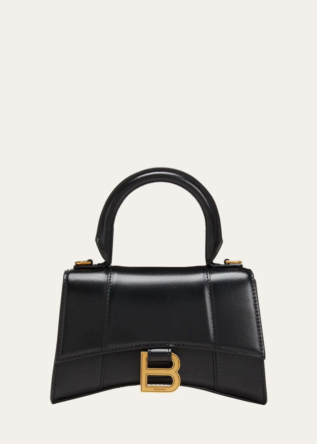Balenciaga Hourglass XS Shiny Box Calf Top-Handle Bag | The