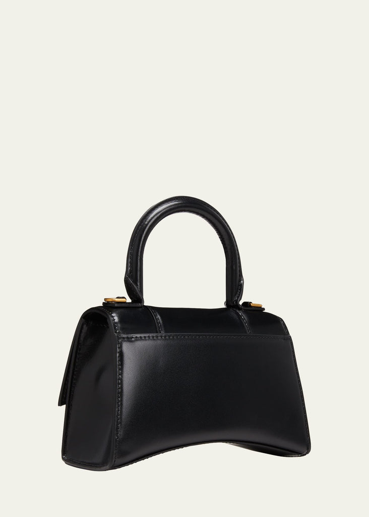 Balenciaga Hourglass XS Shiny Box Calf Top-Handle Bag