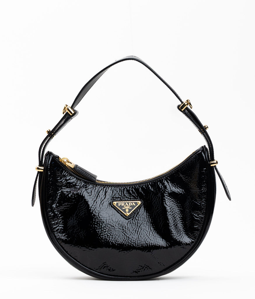 Prada Patent Naplak Arque Shoulder Bag | The Luxury Pear