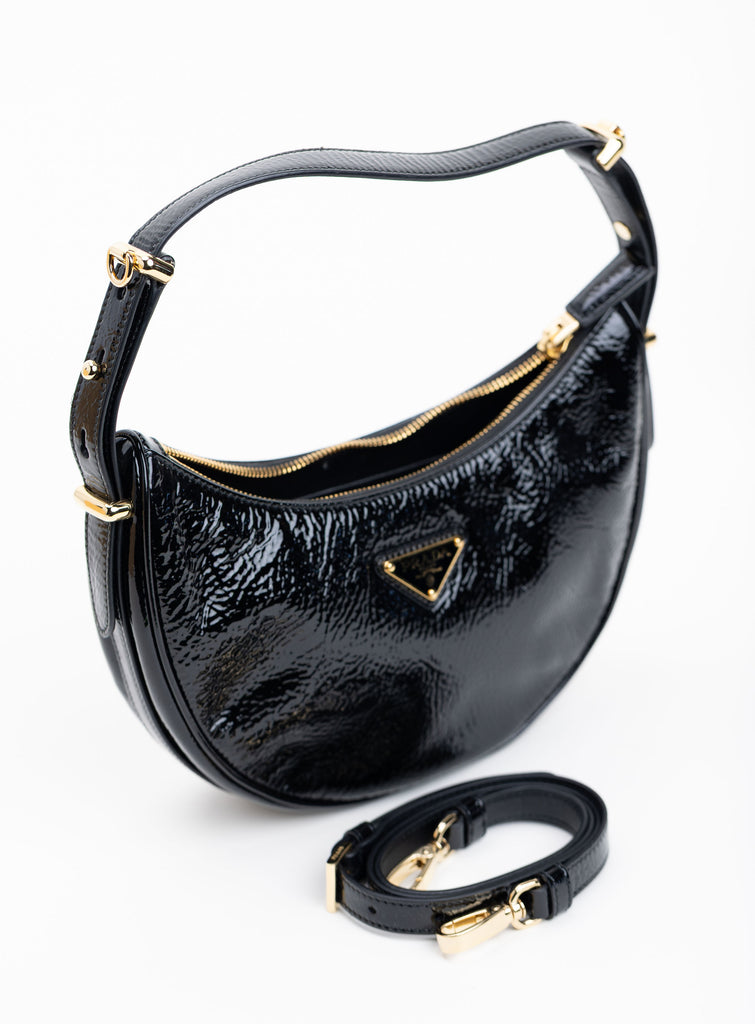 Prada Patent Naplak Arque Shoulder Bag | The Luxury Pear