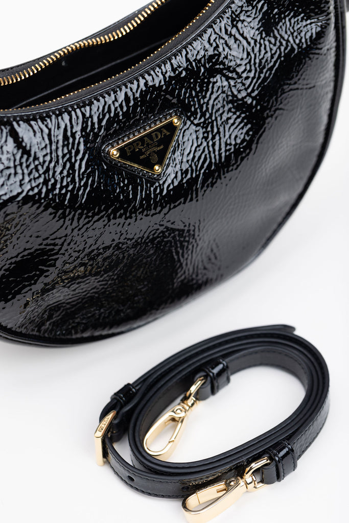 Prada Patent Naplak Arque Shoulder Bag | The Luxury Pear