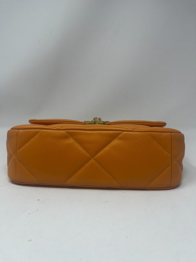 19 Small Flap Orange Lambskin