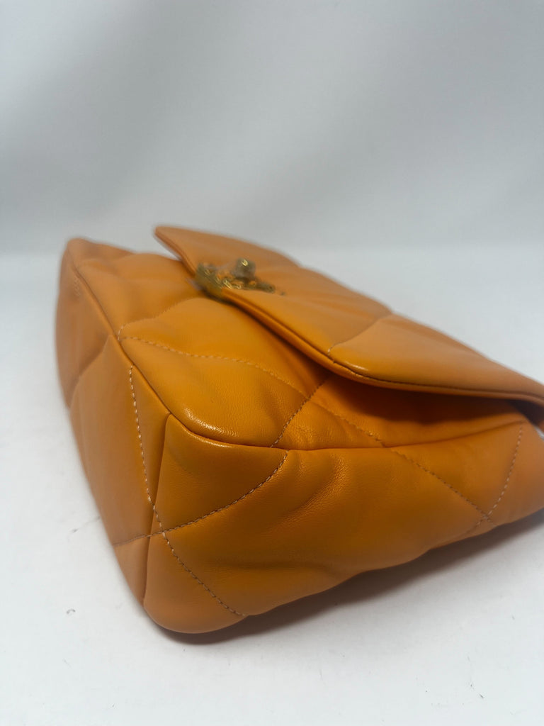 19 Small Flap Orange Lambskin